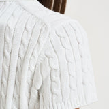 Polo donna bianca in maglia a trecce bianca 211972118 501 RALPH LAUREN 