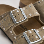 Sandalo donna beige effetto suede  con borchie 1029390 TAUPE BIRKENSTOCK 