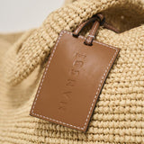 Borsa donna in rafia a mano beige V8.8EV NATURAL MANEBI' 