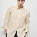Camicia uomo in lino crema 710968915 005 RALPH LAUREN 