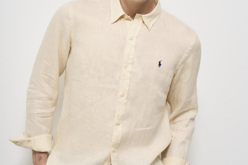 Camicia uomo in lino crema 710968915 005 RALPH LAUREN 