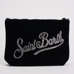 Pochette donna Aline nera in velluto e strass ALINE VLVTSTRASS00 MC2 SAINT BARTH 