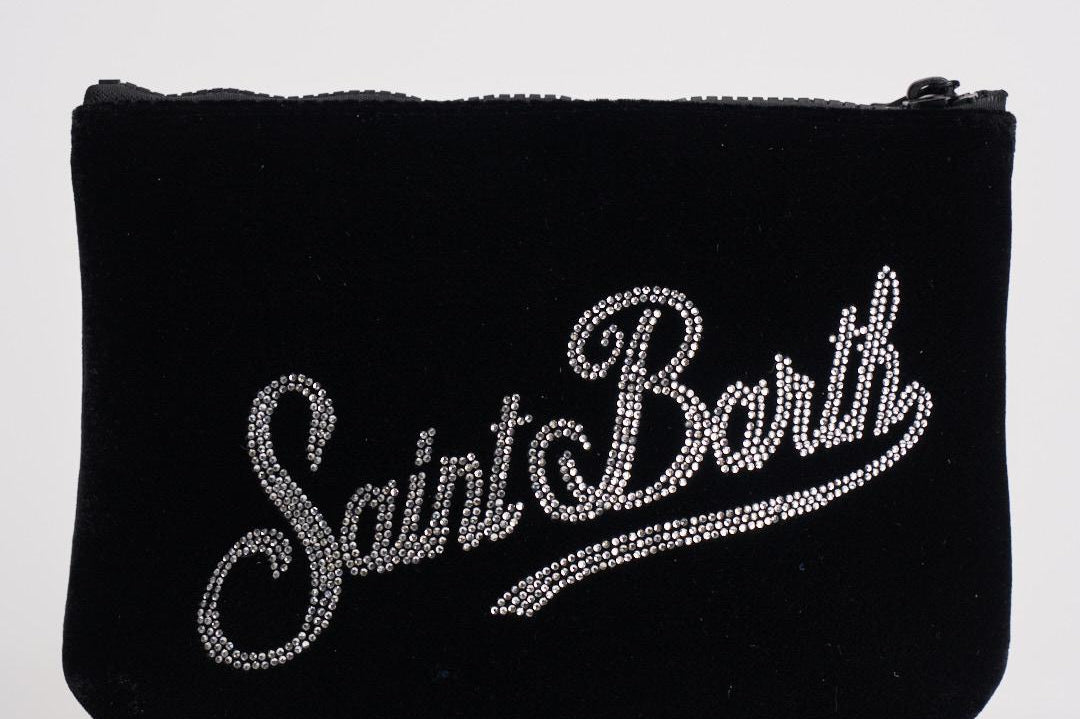Pochette donna Aline nera in velluto e strass ALINE VLVTSTRASS00 MC2 SAINT BARTH 