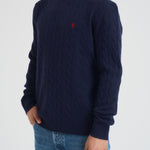 Maglia uomo a treccia blu 710876762 002 RALPH LAUREN 