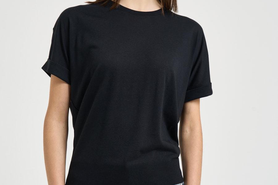T-shirt donna girocollo nera JG000312D 520569300 HERNO 