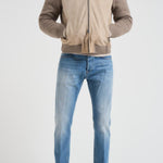 Giubbotto uomo in camoscio e tessuto beige FRANCIS KNIT 505 THE JACK LEATHERS 