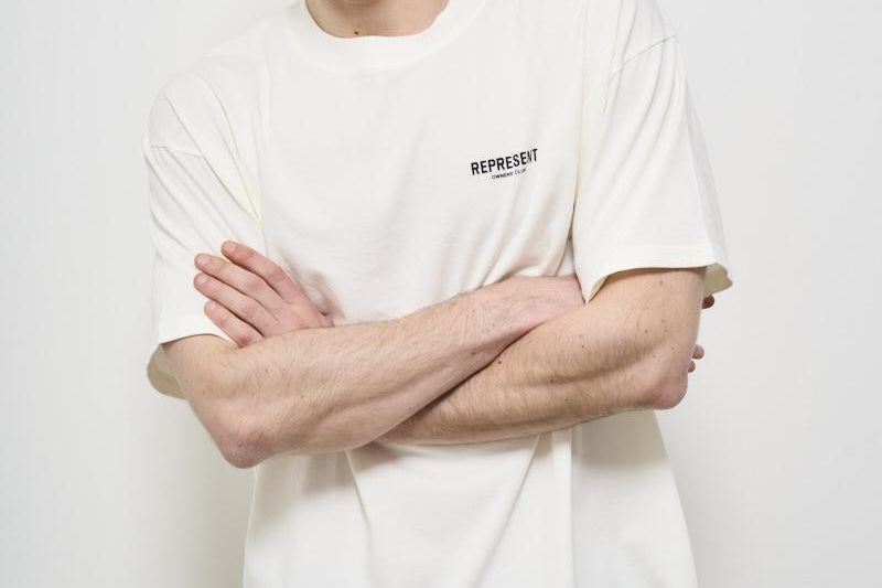 T-shirt uomo girocollo bianca OCM41114 FLATWHITE072 REPRESENT 