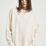 Felpa donna girocollo panna GUP01872 P00157911560 GOLDEN GOOSE 
