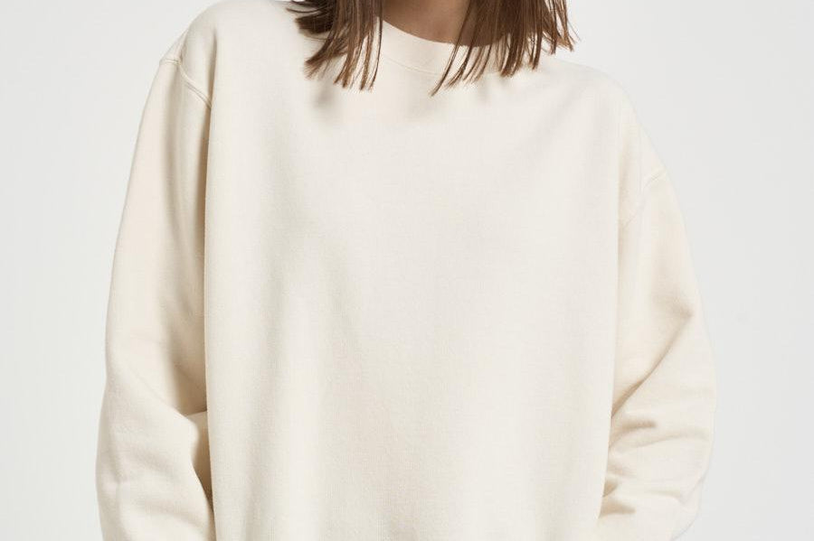 Felpa donna girocollo panna GUP01872 P00157911560 GOLDEN GOOSE 