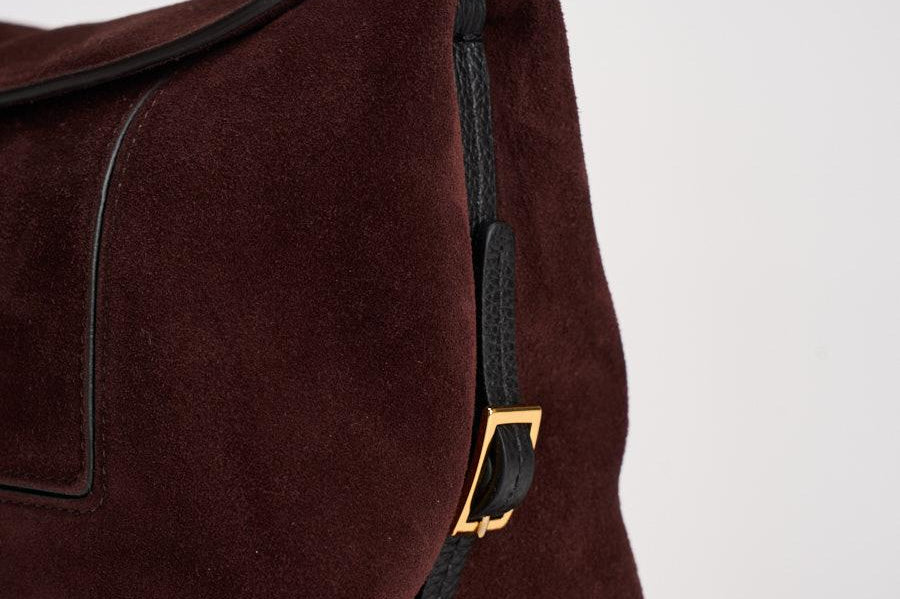 Borsa donna "Penelope" Slouch in suede bordeaux 000148 ACAISUEDE WANDLER 