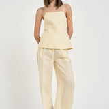 Top donna in lino burro S6SN04 A41 SEMICOUTURE 