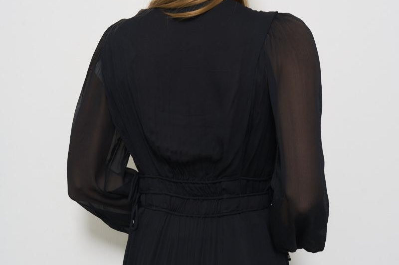 Abito donna lungo nero Amara RO0668FA C1J07E01BK MARANT ETOILE 