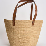 Borsa donna in rafia ecru V8.8DZ NATURAL MANEBI' 
