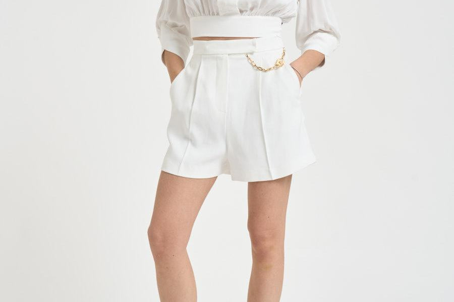 Short donna con catena bianco SH005 360 ELISABETTA FRANCHI 
