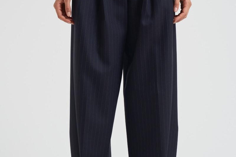 Pantalone donna Jounery gessato blu navy GWP01203 P00209850629 GOLDEN GOOSE 