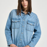 Camicia donna Paxton over in denim chiaro 11690 WHD71WASHED BLUE ANINE BING 