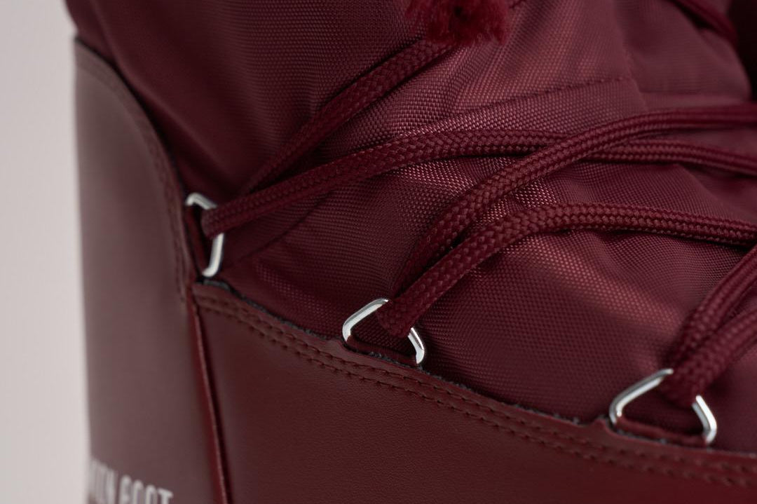 Stivale donna da neve alto in nylon bordeaux 1400440 D013BURGUNDY MOON BOOT 