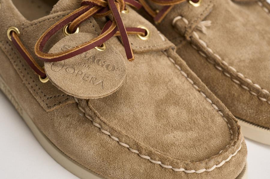 Mocassino donna Portland da barca in suede taupe 77131JW AF0 SEBAGO 