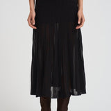 Gonna donna Ezra lunga in maglia nera JU0371FB C2L03I01BK ISABEL MARANT 