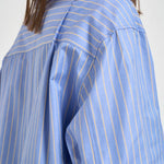 Camicia donna over a righe blu e bianco TM190901D LIGHTBLUESAFFRON THE ANDAMANE 