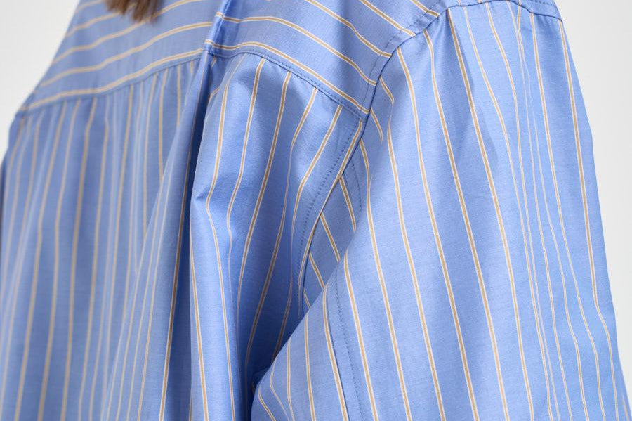 Camicia donna over a righe blu e bianco TM190901D LIGHTBLUESAFFRON THE ANDAMANE 