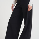 Pantalone donna a palazzo nero W25701 10 RRD 