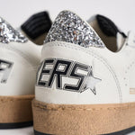 Sneakers donna Ball Star bianca glitter argento GWF00117 F00377311325 GOLDEN GOOSE 