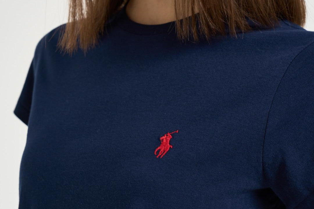 T-shirt donna girocollo blu notte 211B14605 031 RALPH LAUREN 