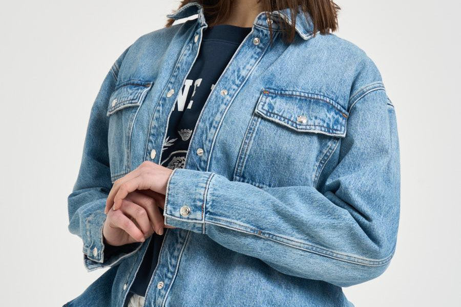 Camicia donna Paxton over in denim chiaro 11690 WHD9BALTICBLUE ANINE BING 