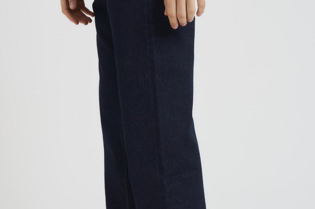 Jeans uomo wide leg in denim scuro GIACOMO 1D028 TELA GENOVA 