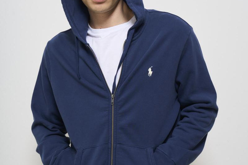 Felpa uomo blu con cappuccio 710916692 014 RALPH LAUREN 