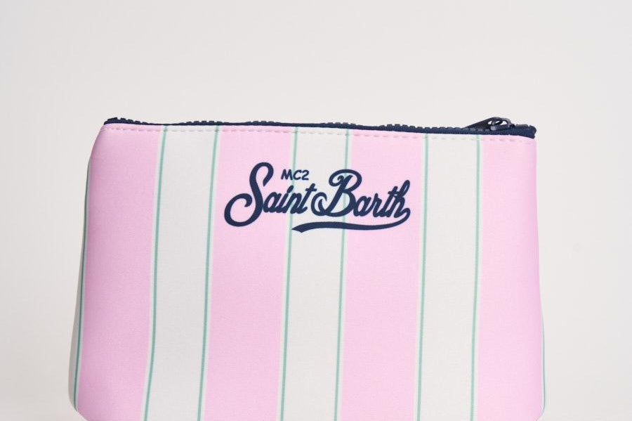 Pochette donna Aline a righe rosa e bianca ALINE 00760L MC2 SAINT BARTH 