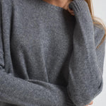 Maglione donna girocollo grigio. AMELIE 1300FLANELLE KUJTEN 