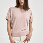 T-shirt donna girocollo rosa cipria JG000312D 520564035 HERNO 