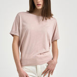 T-shirt donna girocollo rosa cipria JG000312D 520564035 HERNO 