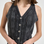 Gilet donna intrecciato grigio 106859 A3BAI91 PINKO 