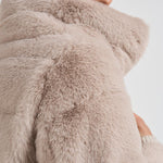 Piumino donna in eco pelliccia beige PI001935D 1985 HERNO 