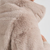 Piumino donna in eco pelliccia beige PI001935D 1985 HERNO 