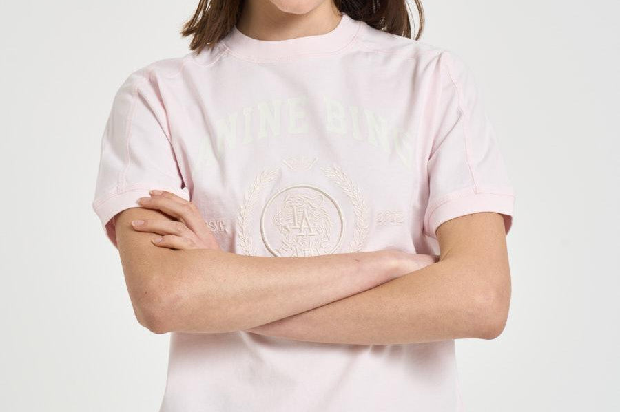 T-shirt donna girocollo rosa cipria 12505 PINK ANINE BING 