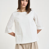 Blusa donna girocollo bianca F6SK06 A01 LIVIANA CONTI 