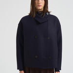Cappotto donna corto doppiopetto blu AG2484 MLK358 HARRIS WHARF LONDON 