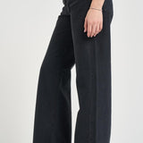 Jeans donna gamba dritta in denim nero WINNTTWILL CARBON HAIKURE 