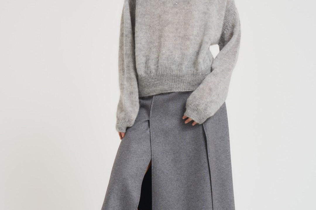 Dolcevita donna in mohair grigio chiaro L5WG58 X47 LIVIANA CONTI 