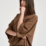 Blusa donna maniche a tre quarti marrone TYC01 MOCHA NINE IN THE MORNING 