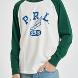 T-shirt uomo a manica lunga con stampa bianca e verde 710B13484 001 RALPH LAUREN 