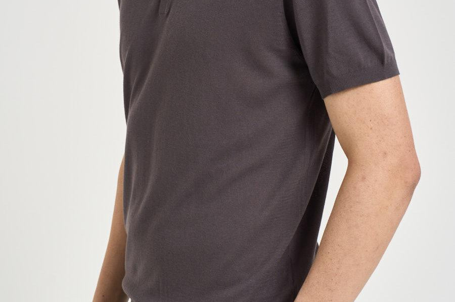 Polo uomo in maglia grigio antracite M060526 197 ACCADEMIE TESSILI 