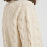 Maglia donna girocollo a treccia panna 211A91216 002 RALPH LAUREN 