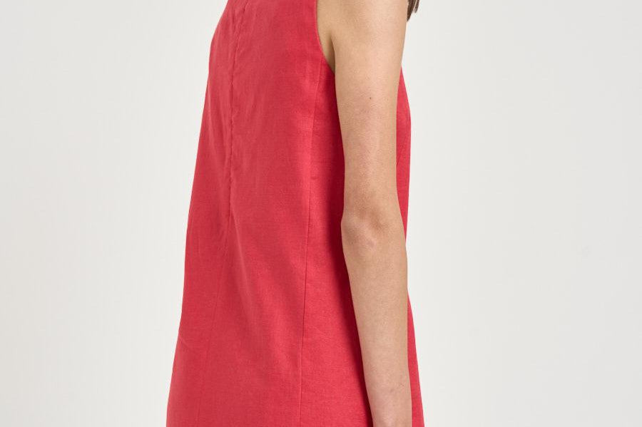 Abito donna corto smanicato corallo S6SN18 D10 SEMICOUTURE 