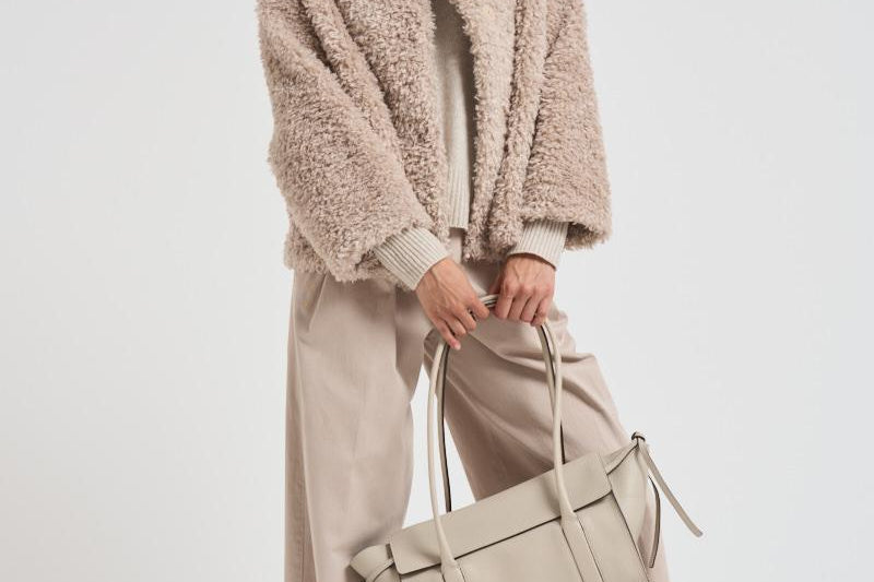 Giubbotto donna teddy beige GI000331D 1985 HERNO 
