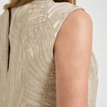 Blusa donna con foglie ricamate oro 5S1023 L9488403 GLANSHIRT 